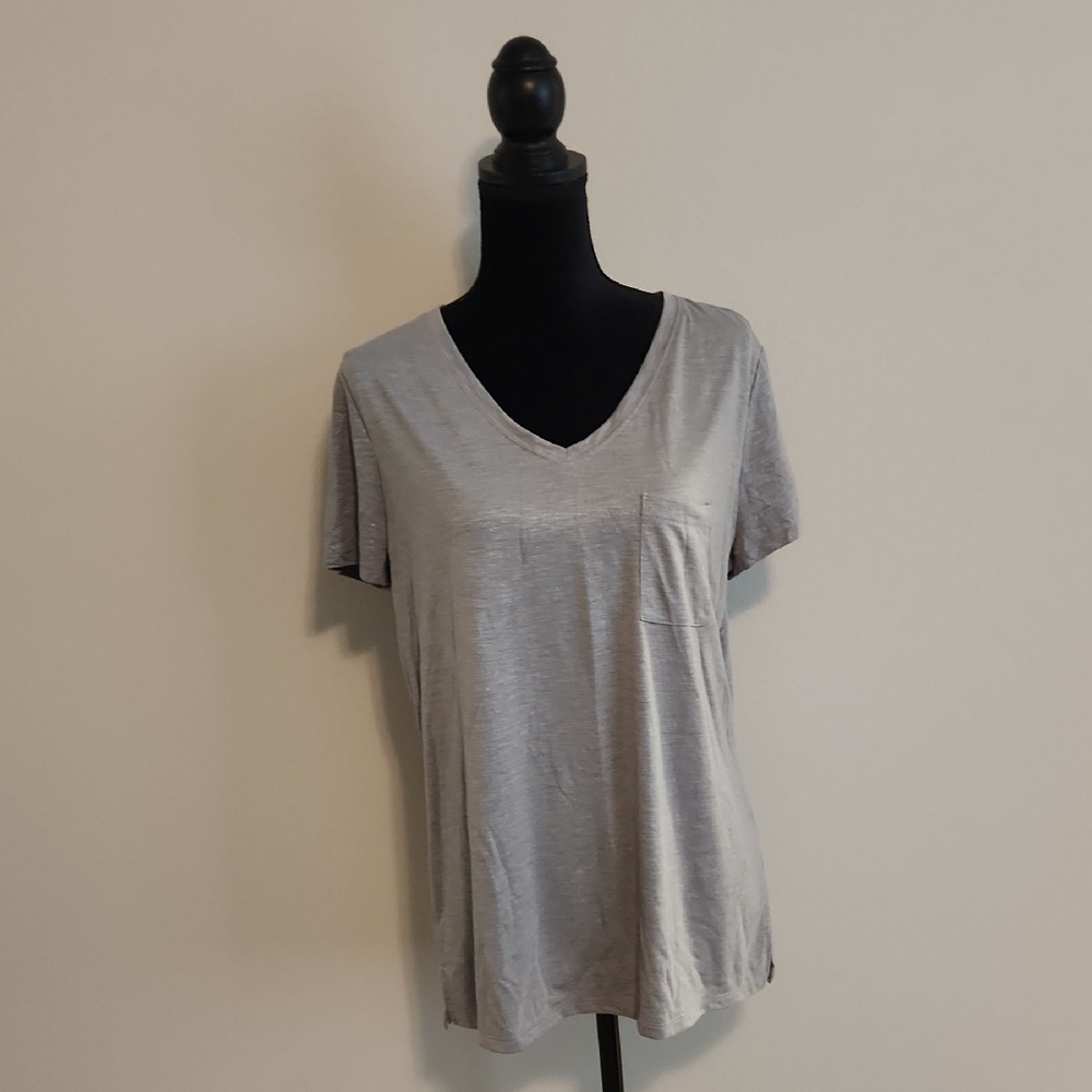 Gray V-neck Shirt